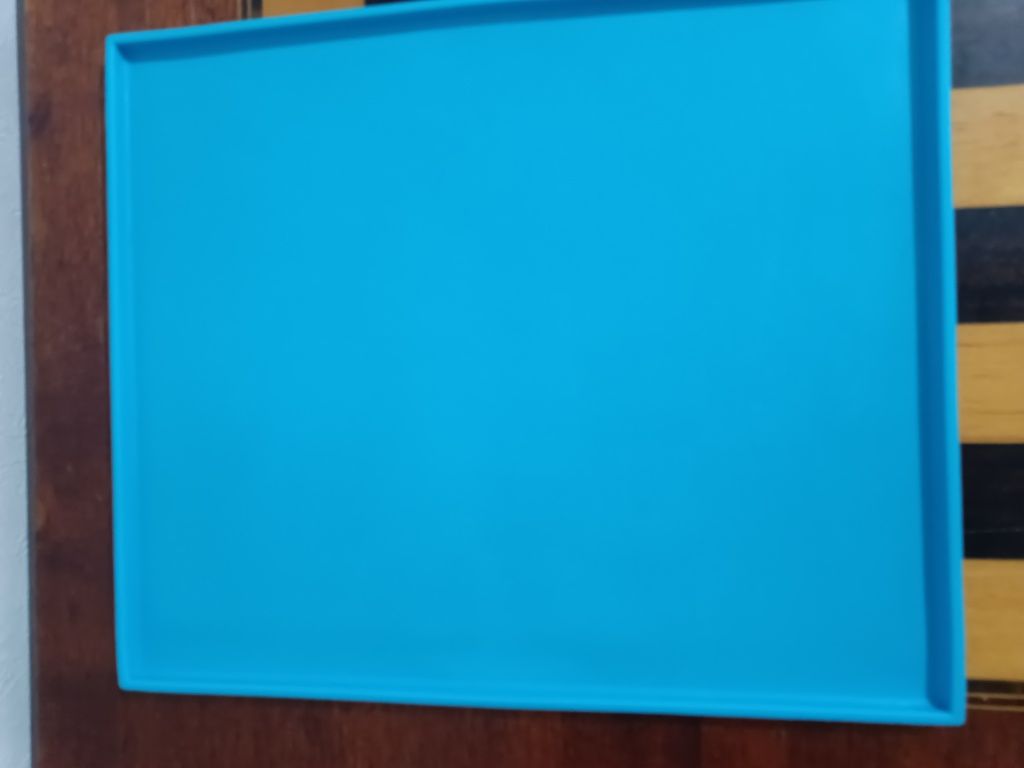 Синий силиконовый  коврик под мискудля кошек