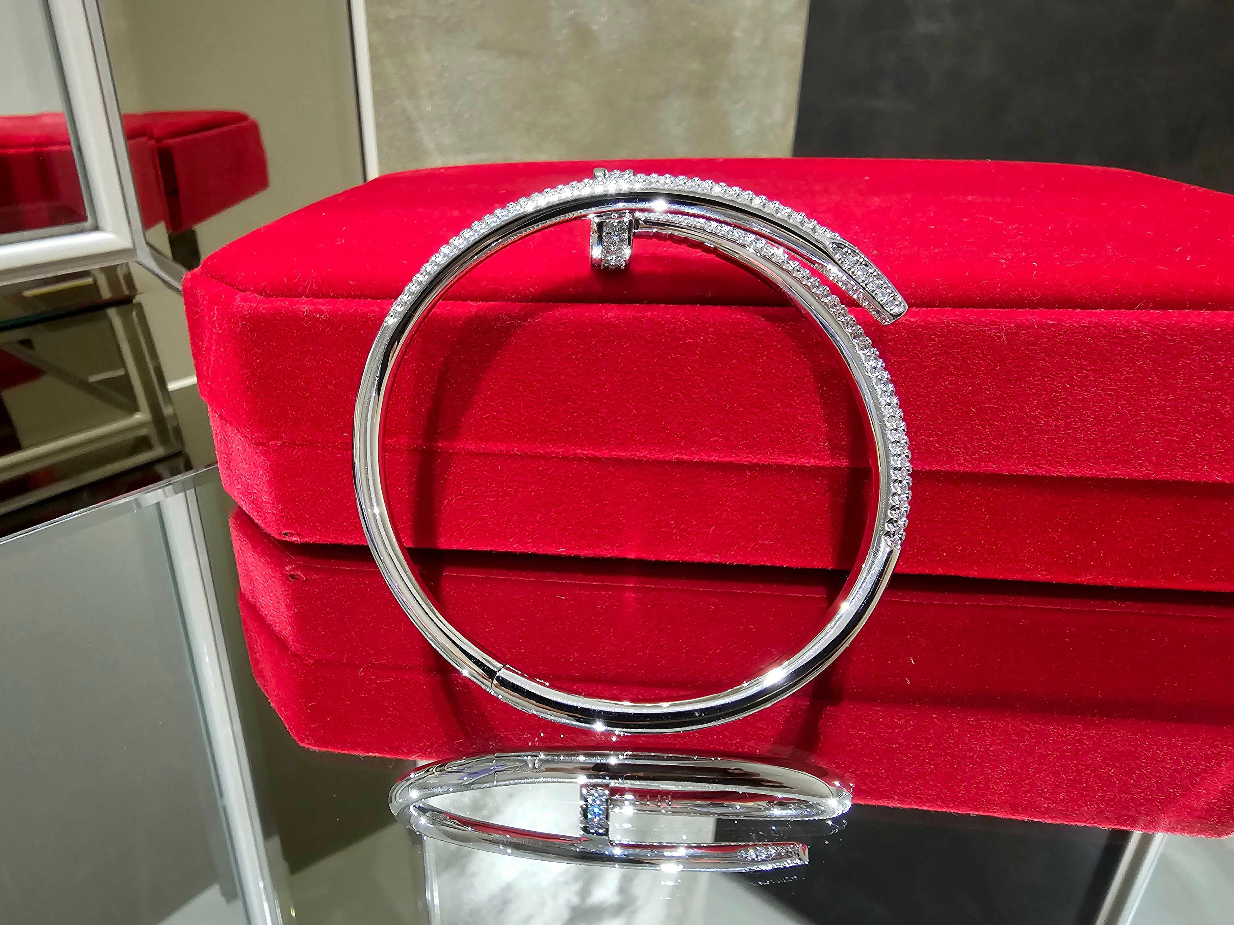 CARTIER Nail Juste un Clou Silver Large Paved Diamonds Гривна Пирон