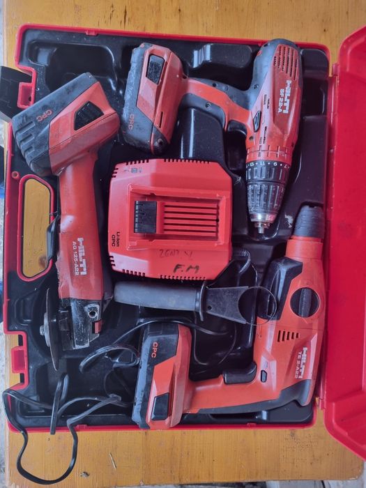 Set hilti rotopercutor te2,flex ag 125 ,filetanta sf22  3 baterii,inca