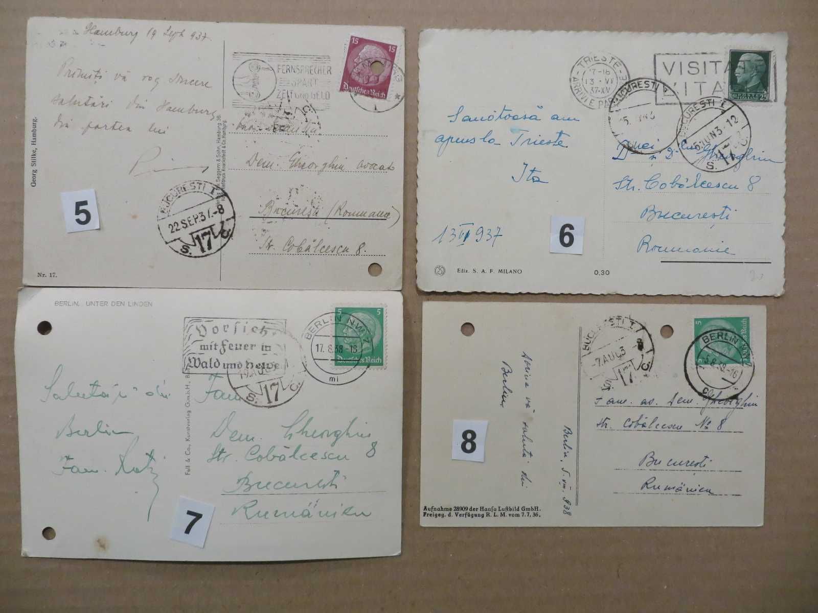 12 carti postale ilustrate Italia , Germania , Ungaria  1921-1945