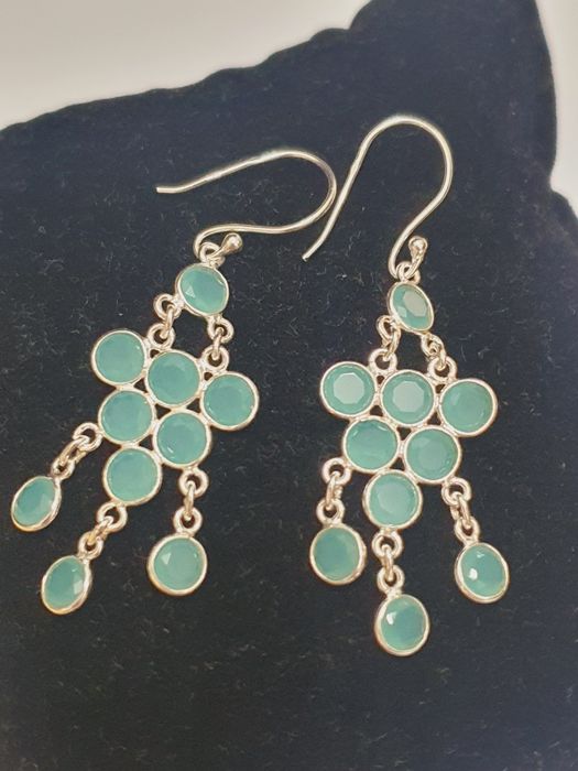 Cercei argint cu calcedonia