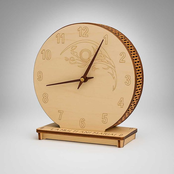Pușculiță-Ceas din Lemn Personalizabilă Tăiată cu Laser