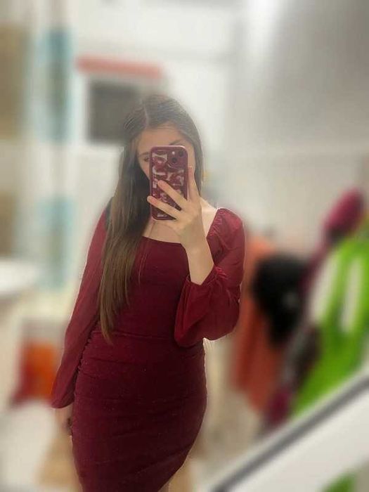 Rochie rosie cu sclipici, Shein