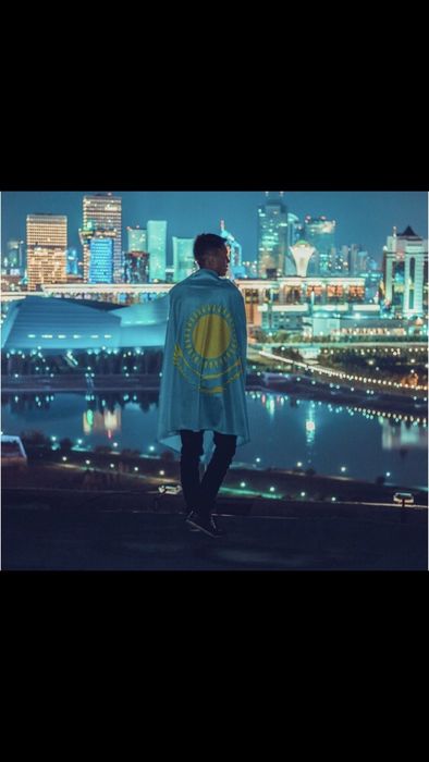 Флаг Казахстана РК, размер 150х90, качество отличное