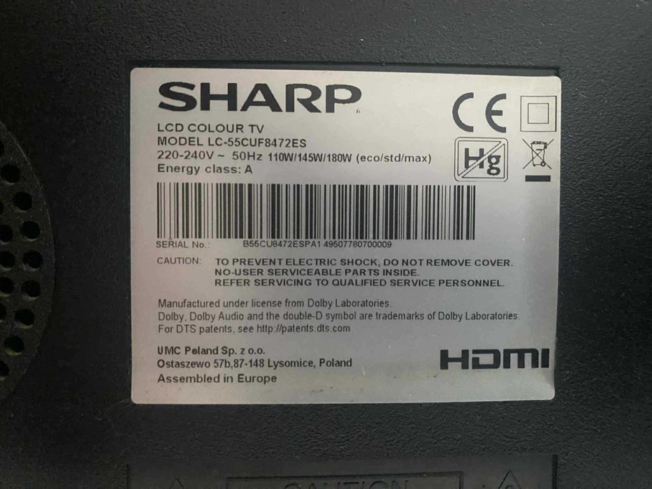 Smart TV SHARP Defect model 139 cm