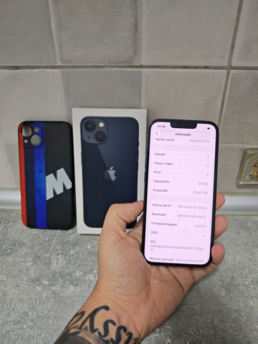 iPhone 13 Black Fullbox impecabil totul original liber retea