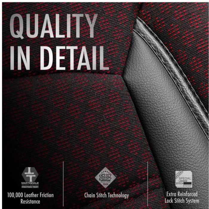 Пълен Комплект Тапицерия За Седалки Sport Plus PLS103, Червено -Бордо