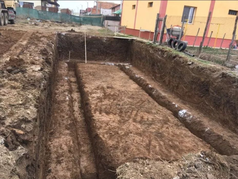 Executăm săpături.Miniexcavator de închiriat,burghiu,foreză
