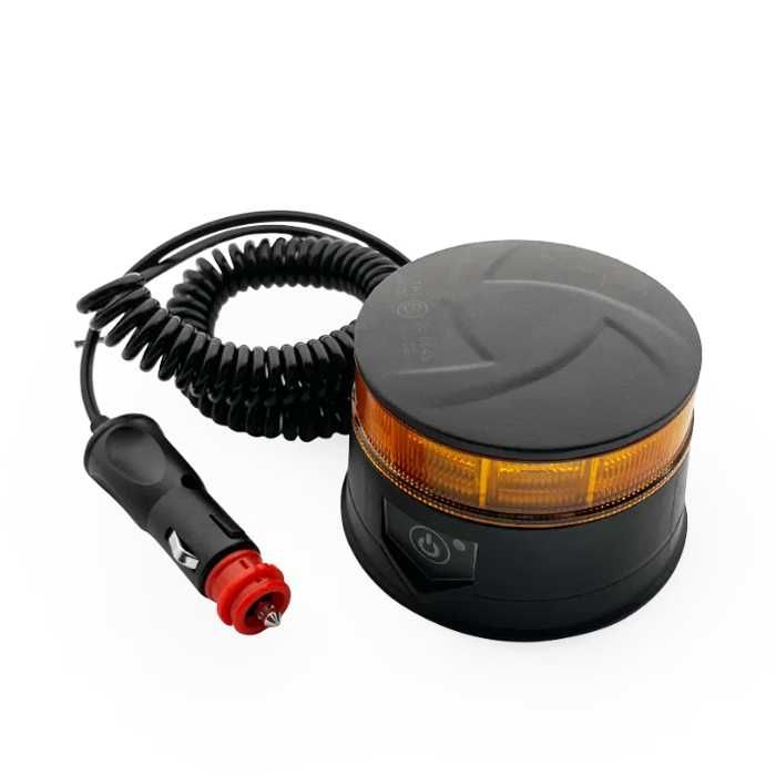 LED Сигнална Лампа 12-24V, Оранжева - 30 LED, IP67, Магнит, 7 Режима,