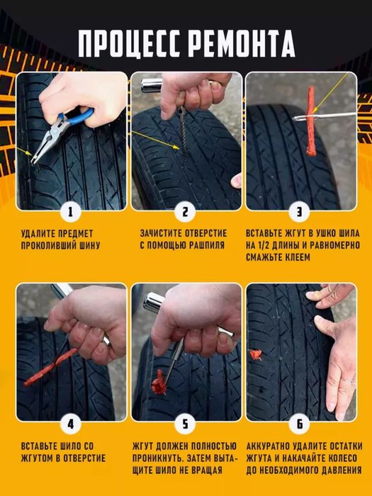 Набор для ремонта шин бескамерных