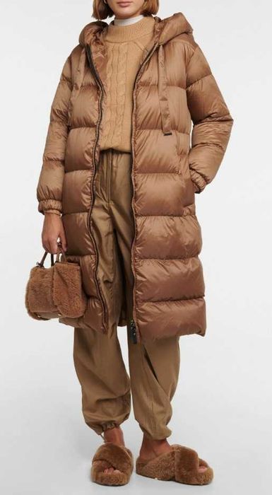 Geaca jacheta de lux L MAX&CO eleganta tip palton puf si pene usoara