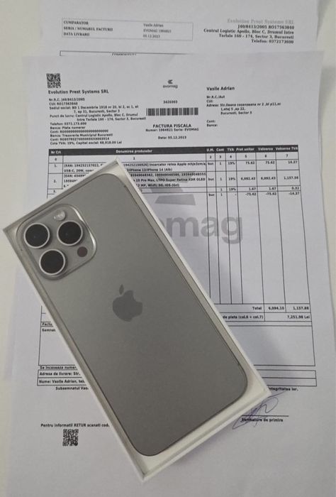 IPHONE 15 Pro MAX 256 GB culoare Natural Titanium