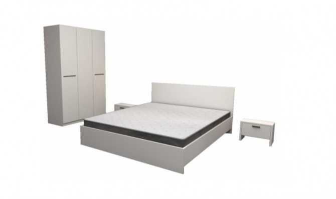 A1- SET Dormitor Raio Pat+2 Noptiere+Dulap/Sifonier COD004