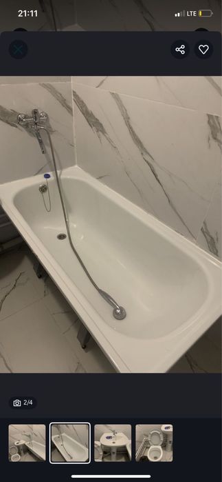 Новая ванна со смесителем