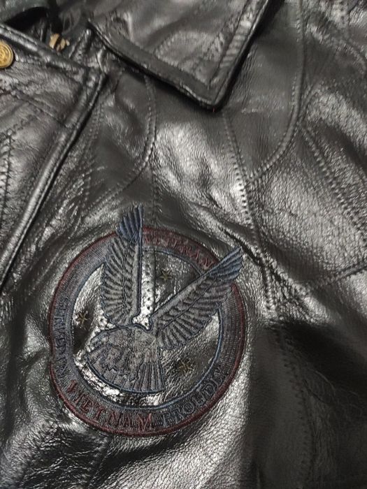 Geaca vintage din piele US Army Vietnam Veteran marimea L
