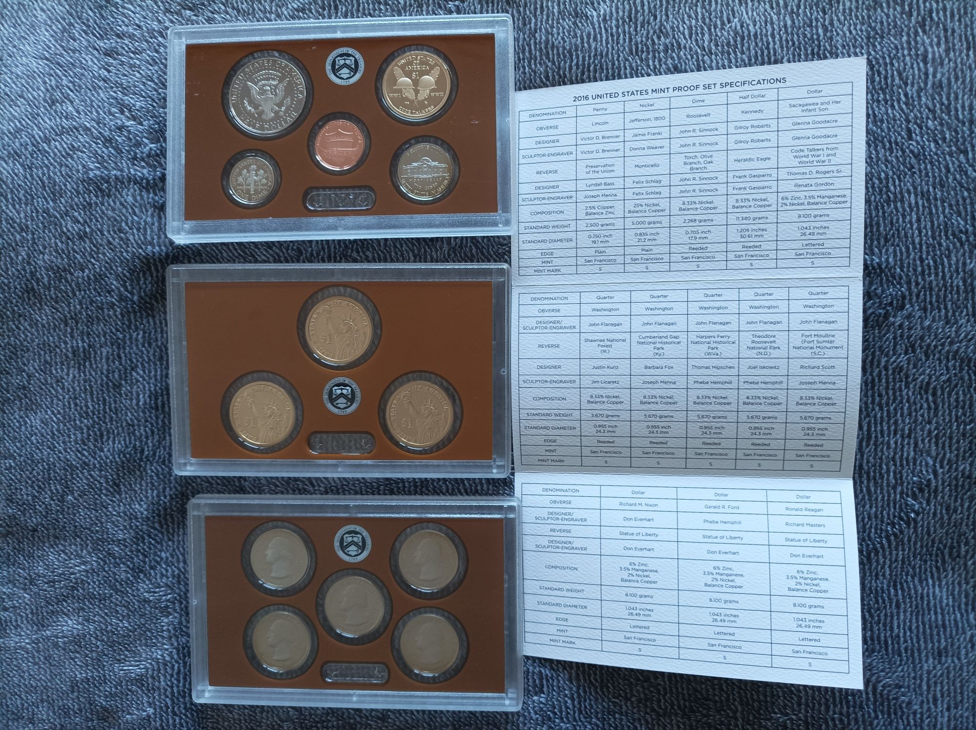 Американски монети - US MINT PROOF SET - 2015, 2016, 2017