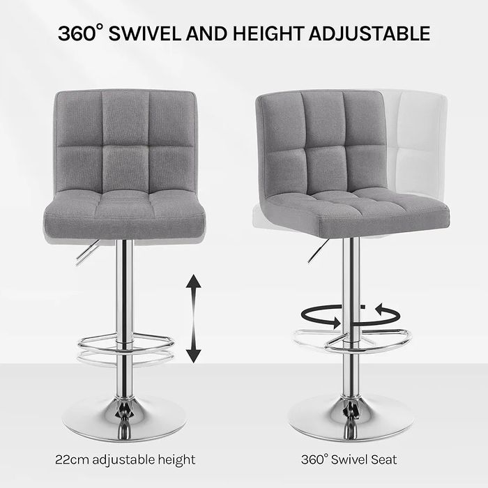 2бр.луксозни кожени бар столове с регулируема височина и газов амортис