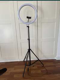 Lampa circulara Ring Light, 120 x LED SMD, 10 trepte de lumina (lumina