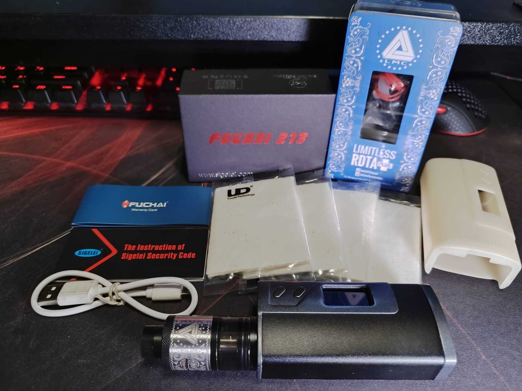 Sigelei Fuchai 213W оригинал + голова RDTA + расходники