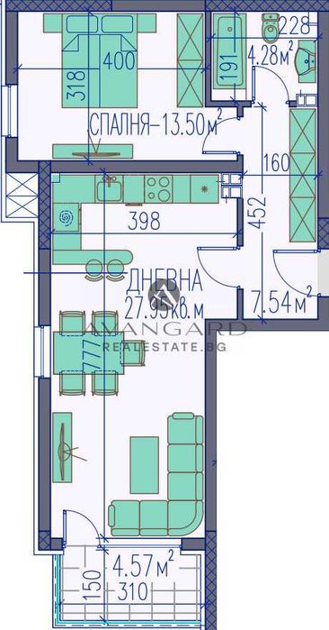 оф.20057 Двустаен / Гладно поле