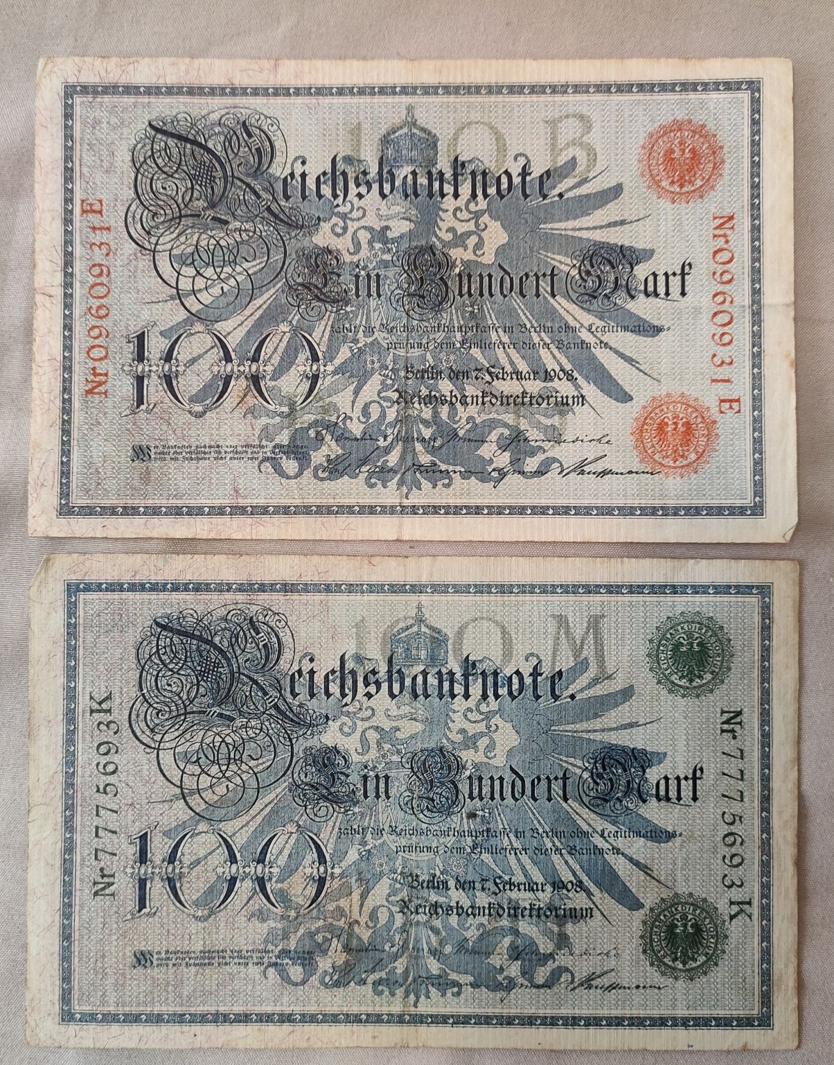 *Germania* 100 Mark 1908 Reichsbanknote