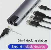 Oferta Adaptor 4K USB-C HDMI/RJ45/USB MacBook iPad Laptop