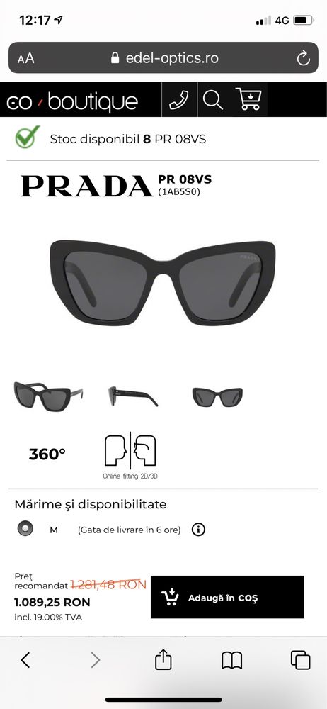 Ochelari de soare Prada 2020 Originali