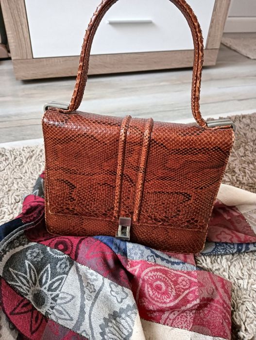 Geantă damă  din piele naturală de șarpe