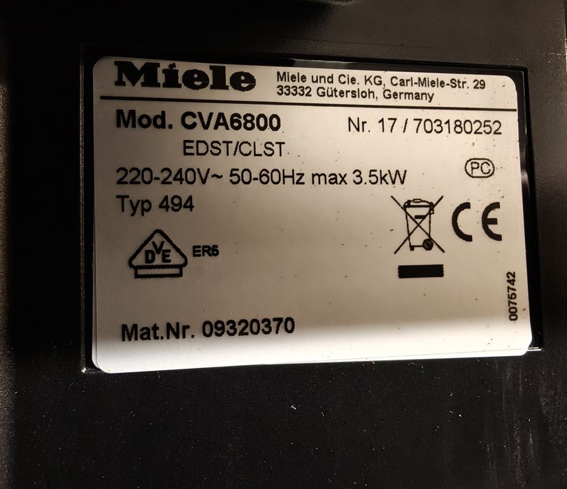 Miele CVA 6800 кафе машина автомат за вграждане