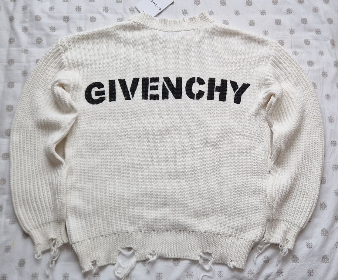 Pullover Unisex Givenchy Distressed Back Logo Knitted Sweater S