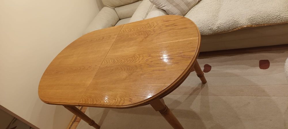 Masa dining extensibila, lemn masiv stejar 90×160 cm