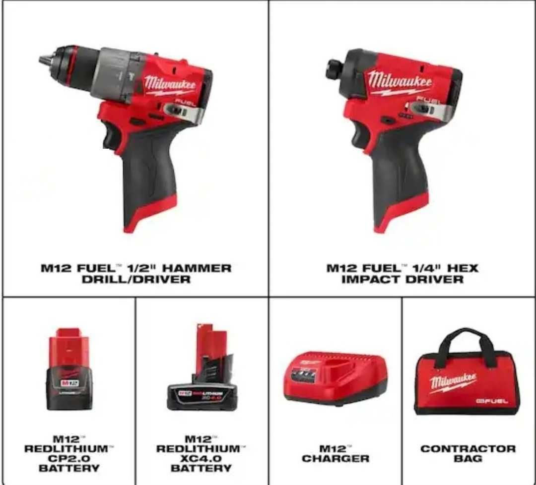 Set Milwaukee M12FPP2A2, FID2, FPD2