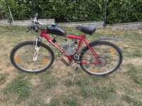 Bicicleta cu motor pe benzină 80 cm3 - consum redus