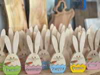 Дървени  Великденски зайчета за декорация с име и цвят по избор