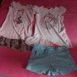 Set vara 134/140 casual 3 piese bumbac/voal
