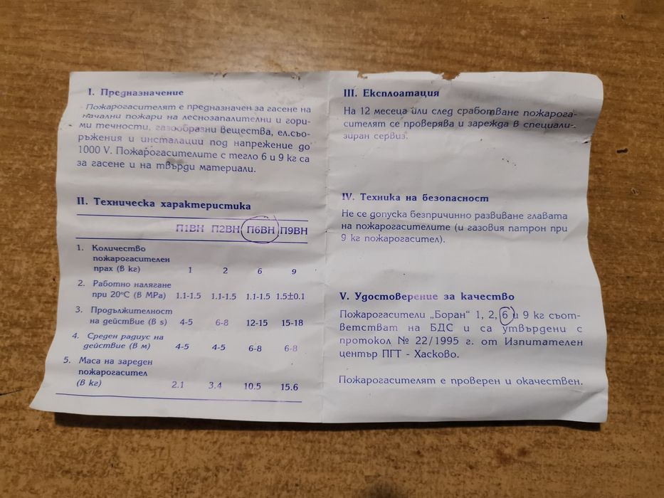 Пожарогасител 6 кг,