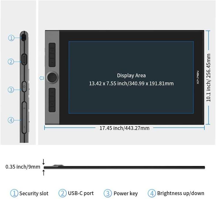 Tableta grafica XP-PEN Artist 16 PRO, 15.4" FHD 1920x1080