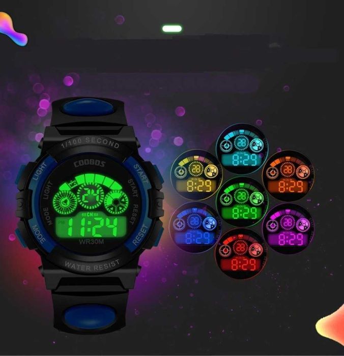 Мултифункционален детски водоустойчив до 30 метра часовник