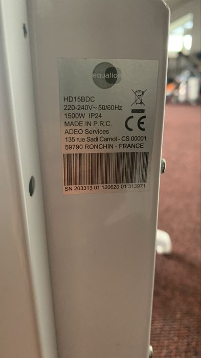Panou radiant portabil Equation Glass, 1500 W, alb