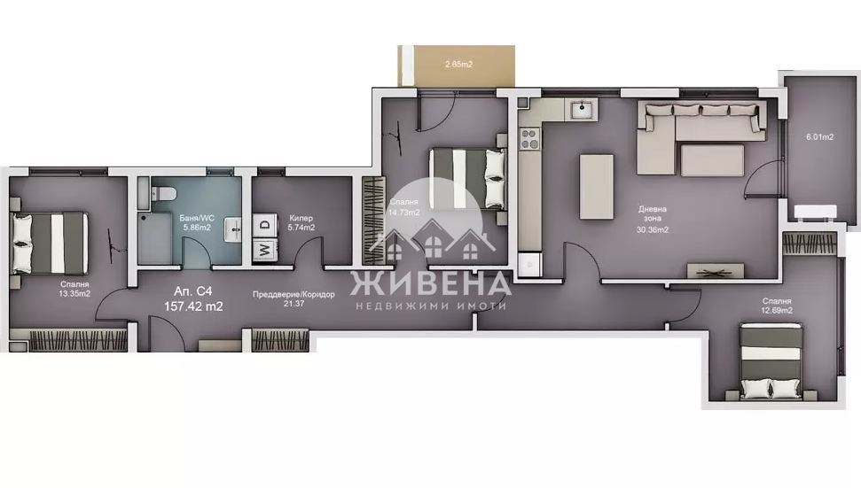 Продава се Четиристаен апартамент в к.к. Св.Св. Константин и Елена - 157 кв.м за 1816 €/кв.м - Снимка #5