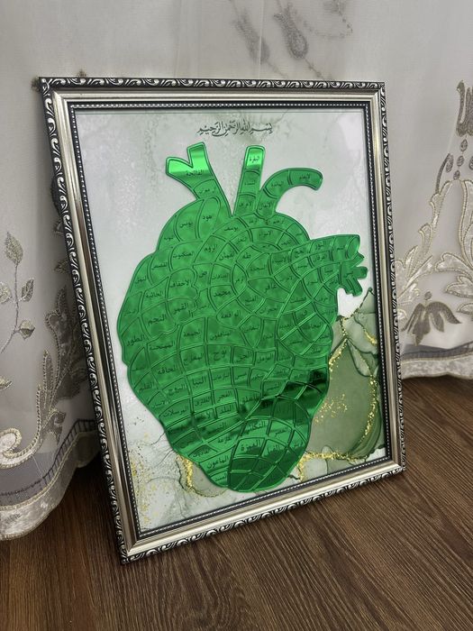 Tilla qalb surati tushirilgan jadval