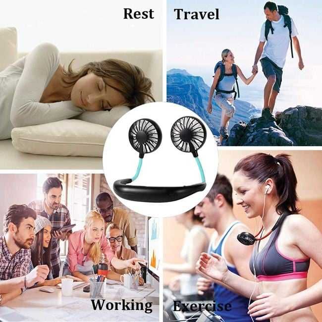 Двоен "Hands Free" вентилатор с гъвкави глави