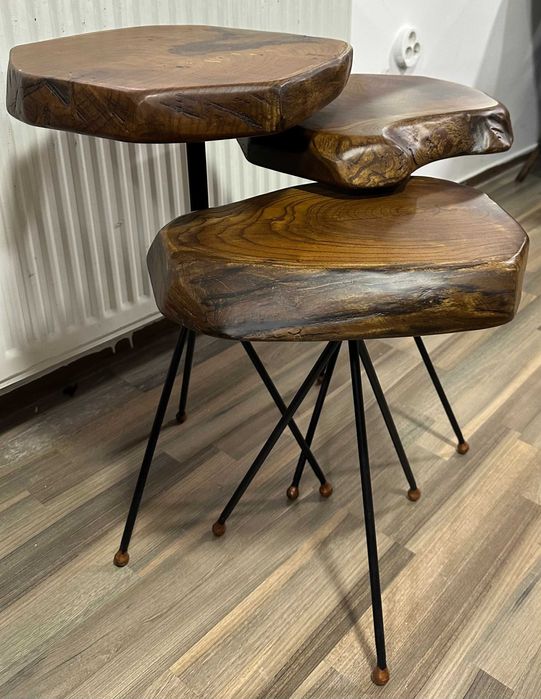 Produs Nou; Masuta; Lemn masiv de fag; Masa; Masute picioare metalice