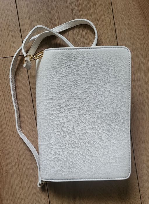 Poseta dama alba piele Pierre Cardin