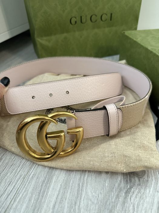 Curea lata Gucci , roz prafuit-bej