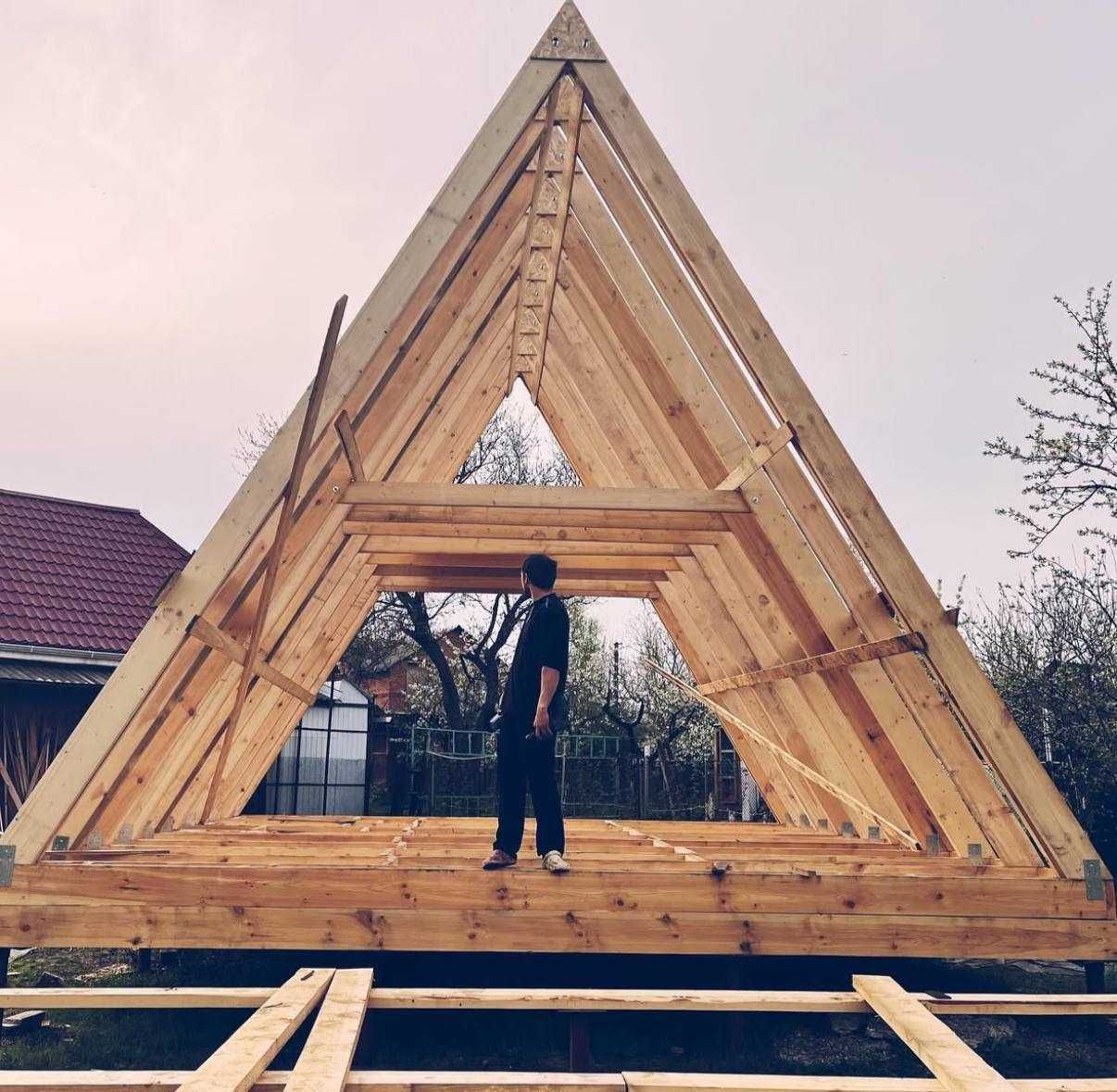 строим A-frame дом с баней под ключ — идеально для отдыха и бизнеса!