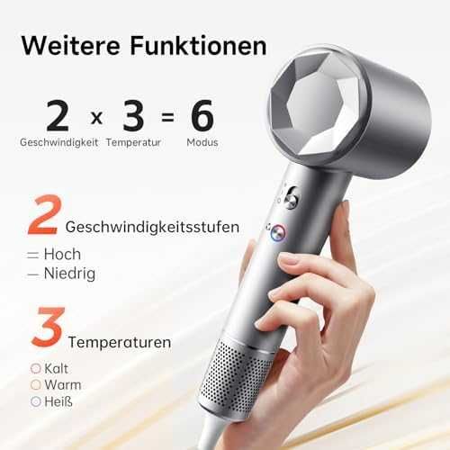 Нов Мощен професионален сешоар – лек, безшумен, бързо сушене, 6 режима