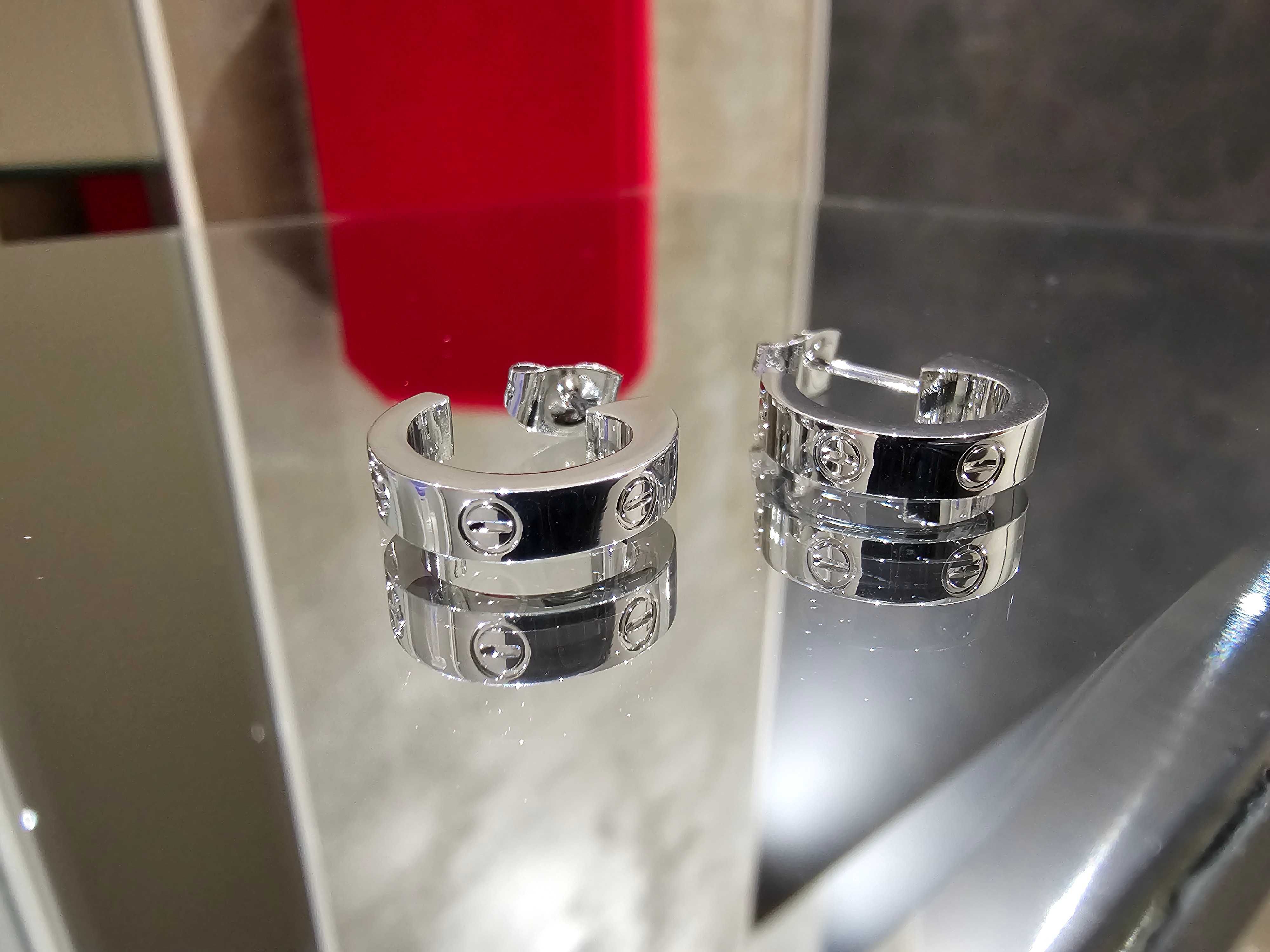 CARTIER Love Silver Hoop Дамски Обеци