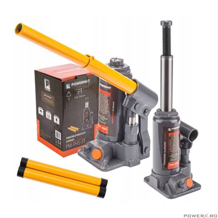 Cric hidraulic, capacitate 3 tone, 298 mm - 158 mm, Powermat