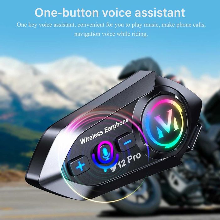 2 Броя - Y12Pro – За каска, Моторджийска Bluetooth, интерком, intercom